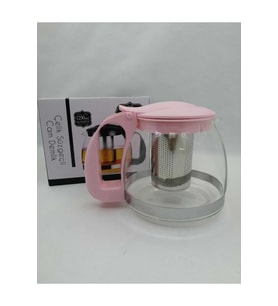 Süzgeçli Cam Demlik 900 mL Çay- Bitki Çayı Demliği