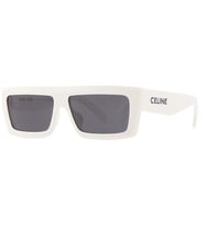 Celine CL40214U 25A Unisex Güneş Gözlüğü - Kare Form Beyaz Kemik Çerçeveli Füme Camlı