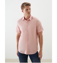 LCWAIKIKI Classic Pembe Regular Fit Keten Karışımlı Erkek Gömlek