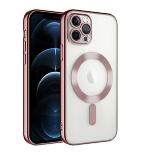 Lexroo iPhone 11 Pro Max Kılıf Kamera Korumalı M-safe Wireless Şarj Özellikli Demre Kılıf - Rose Gold