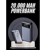 Hızlı Şarj Özellikli 20.000 Mah Dijital Göstergeli USB Girişli Android ve İOS Uyumlu Powerbank
