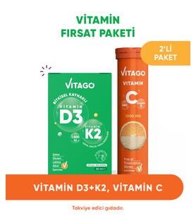 2’li-Vitago Vitamin D3+Vitamin C Efervesan Tablet