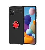 Samsung Galaxy M51 Kılıf Range Yüzüklü Silikon - Siyah-kırmızı