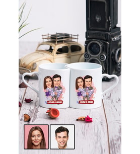 Eşe Romantik Hediye Karikatürlü Sevgili Kupası