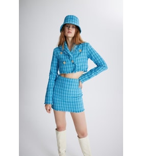 Markano Tweed Ceket Mavi