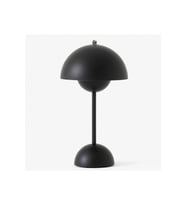 Şarjlı Yuvarlak Masa Lambası, 3 Mod, LED Işıklı, Siyah, Gece Kullanımı (Krem)