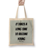 Pablo Picasso Quotes Art Gift - Vintage Retro Style Bez Çanta Uzun Saplı