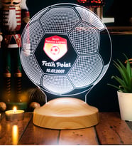 Logolu Futbol Topu 3D LED Lamba, Futbol Severler İçin İsimli Kulüp Logolu Lamba, Babaya Hediye, Erkeğe Hediye - Antrenöre, Oyuncuya ve Taraftarlara Hediye