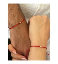 14 Ayar Altın Çift Bilekliği ,Altın Sevgi Şans Bilekliği