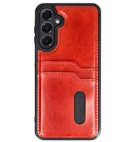 Galaxy A36 Kılıf Sara Kartvizitli Deri Kılıf - Kırmızı