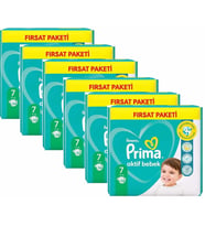 Prima Bebek Bezi Aktif Bebek 7 Beden 204 Adet (34x6 Paket) Fırsat Paketi