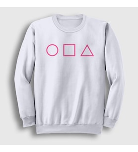 Presmono Unisex Beyaz Purple Symbols Squid Game Sweatshirt 261281tt (Beyaz)