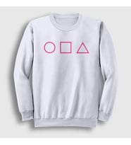 Presmono Unisex Beyaz Purple Symbols Squid Game Sweatshirt 261281tt (Beyaz)