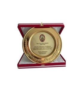 Kişiye Özel Tabak Plaket - Kutulu Tabak Plaket (Gold)
