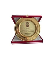 Kişiye Özel Tabak Plaket - Kutulu Tabak Plaket (Gold)