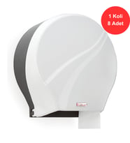Flosoft  Jumbo Tuvalet Kağıdı Dispenseri Buz Beyazı - (F165B) x 8 Adet