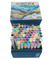 FIRÇA UÇLU AKRİLİK MARKER SETİ 80Lİ