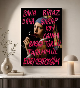 BK Gift Vintage Klasik Sanat Esprili Sözlü Dekoratif Kanvas Tablo - 4