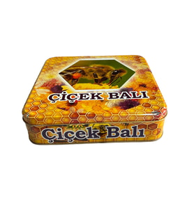 Petek Balı Tenekesi (Kareli-Desenli) - 1'lik
