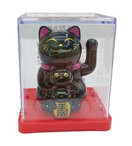 Maneki Neko El Sallayan Mini Şans Kedisi Siyah Solar Güneş Enerjili 5x5cm F10SYH10