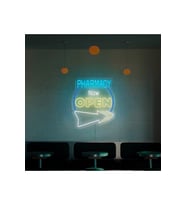 PHARMACY Now OPEN Yazılı ve Şekilli Neon Tabela