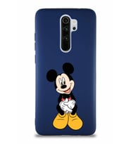 Xiaomi Redmi Note 8 Pro Soft Premier Kapak Mickey Mouse-A Tasarımlı Silikon Kılıf - Lacivert (Şeffaf)