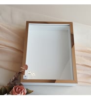30x40 Cm Beyaz-bronz Fotoğraf Bölümsüz! İsimsiz Ledli! Gül Saklama Kutusu