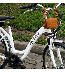 Deri Bisiklet, Cat Sarısı Motosiklet Çantası (Deri Kartlık Hediye)