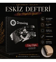 Dreamart Galery Eskiz Defteri 20X20 cm 50 Yaprak Bej Kağıt Spiralli Sert Kapak Karakalem Çizim Defteri