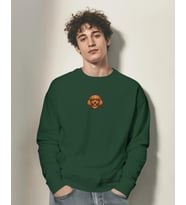 Kadın Poodle Baskılı Oversize Sweatshirt – Sevimli Patili Dost Tasarımı (Koyu Yeşil)