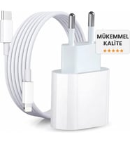 Hızlı Şarj Aleti 8 X XS XR 11 12 13 14 Pro Max Mini Plus Uyumlu 20W Gerçek Güç PD QC 4.0 Destekli Hızlı Şarj Adaptörü ve Type-C to Lightning Kablo Seti