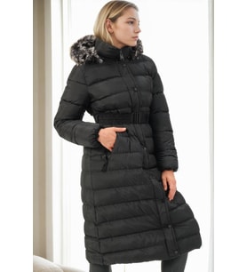 Dewberry Kadın %100 Polyester Kaban Siyah Z9779 Günlük Dış Giyim, Kazak ve Gömlek Kombini, Seyahat Gardırobu