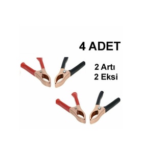 Akü Maşası Lüx 4 Adet 2 Takım Mini Akü Takviye Maşa 2 Artı 2 Eksi