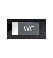Gümüş Fırçalı Kabartma Wc Tabelası - Tuvalet Levha Mat
