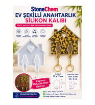 Ev Şekilli Anahtarlık Silikon Kalıbı 17x17 cm – Epoksi Reçine Duvar Anahtarlığı Kalıbı