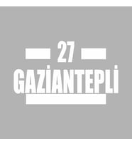 27 Gaziantepli Araba Sticker siyah 16x9 CM (Beyaz)