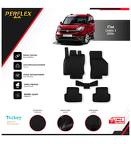 Fiat Doblo 3 2015+ 3D Havuzlu Paspas (Siyah - Beyaz)