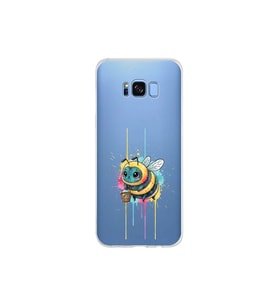 Samsung Galaxy S8 Plus ile uyumlu Splash arı tasarımlı şeffaf silikon kılıf