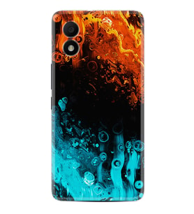 TCL 303 Kılıf Silikon Desen Özel Seri Orange Blue Color 1665