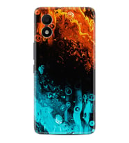 TCL 303 Kılıf Silikon Desen Özel Seri Orange Blue Color 1665