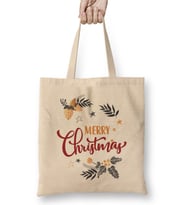 Yılbaşı Yeni Yıl Konseptli Merry Christmas 018 Bez Çanta Uzun Saplı