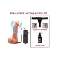 20 cm Kumandalı Belden Bağlamalı 360° Oynar Başlı Titreşimli Vibratör Realistik Penis Dildo