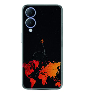 Vivo Y17S Kılıf Silikon Desen Özel Seri İz Bırakan Uçak 1778