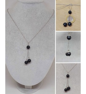 Shungite (Şungit) Taşı Zincirli Kolye (42135)