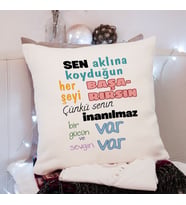 Aklına Koyduğunu Başarırsın Tasarımlı Yastık