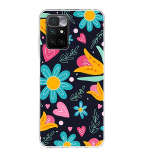 PrintiFy Xiaomi Redmi 10 ile Uyumlu 1mm Slim Fit Retro Renkler 1 Baskılı Şeffaf  Kılıf