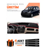 DACİA DOKKER (2012-2020) Uyumlu Torpido Koruma Örtüsü Oto Kılıfı - Siyah Kırmızı