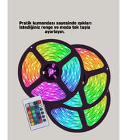 Esnek RGB Smart Şerit LED Işık 5 Metre Uzaktan Kumandalı