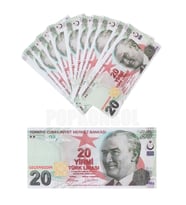 50 Adet 20 TL Geçersiz Para Parti Şaka Düğün Oyun Parası Fim Dizi Çekimleri İçin (Yeşil)