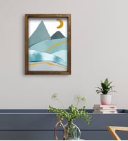 BK Gift Otel Odası Konseptli Doğal Masif Ahşap Çerçeveli Tablo 45x65cm-39
